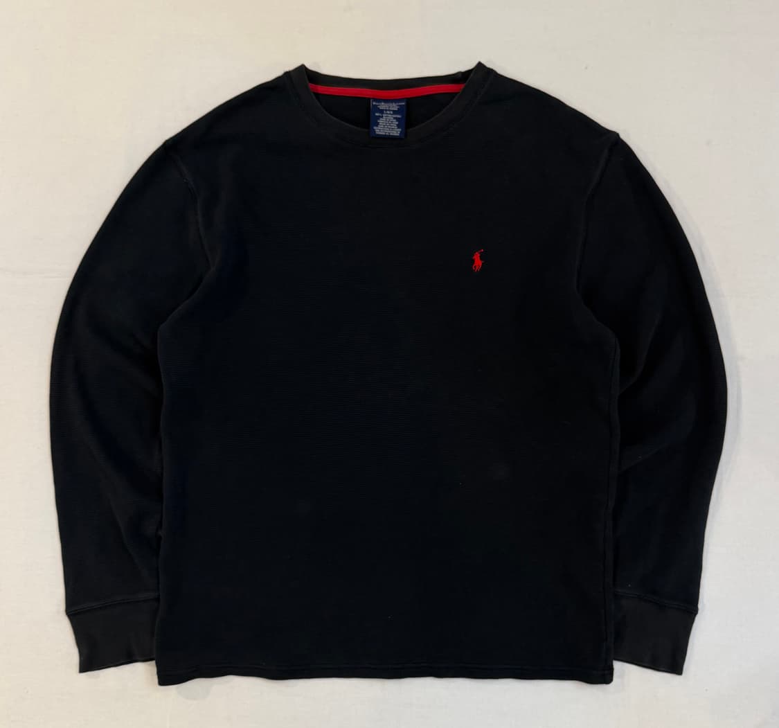 폴로 랄프로렌 와플 써멀 롱슬리브 블랙 상품이미지1