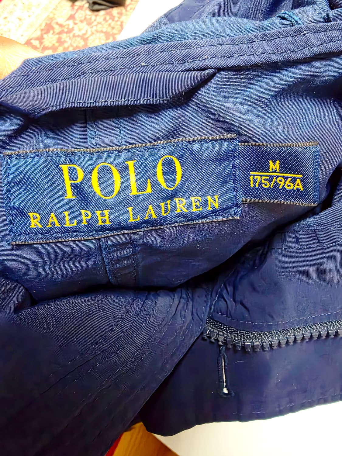 [폴로랄프로렌] 클래식 네이비 옐로우포니 후드 숏 바람막이 자켓 M  상품이미지4