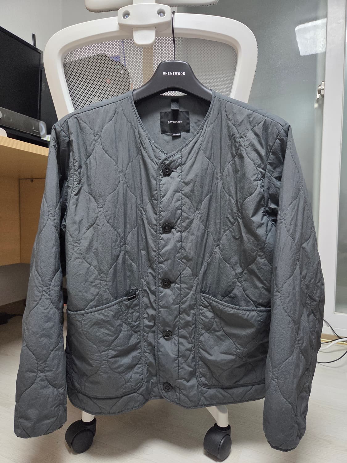 커버낫 웨이브 퀄팅 자켓 차콜그레이
 M 상품이미지4