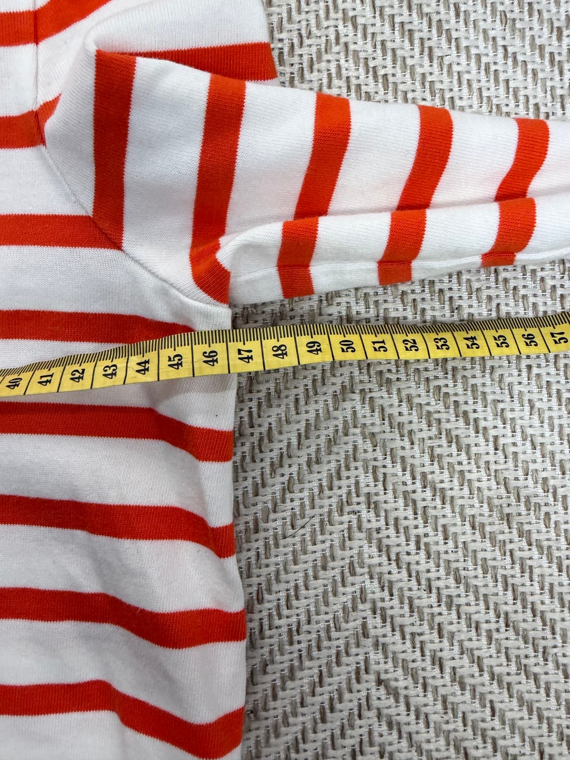 정품) COS 코스 오렌지 스트라이프 긴팔 티셔츠 S 상품이미지7