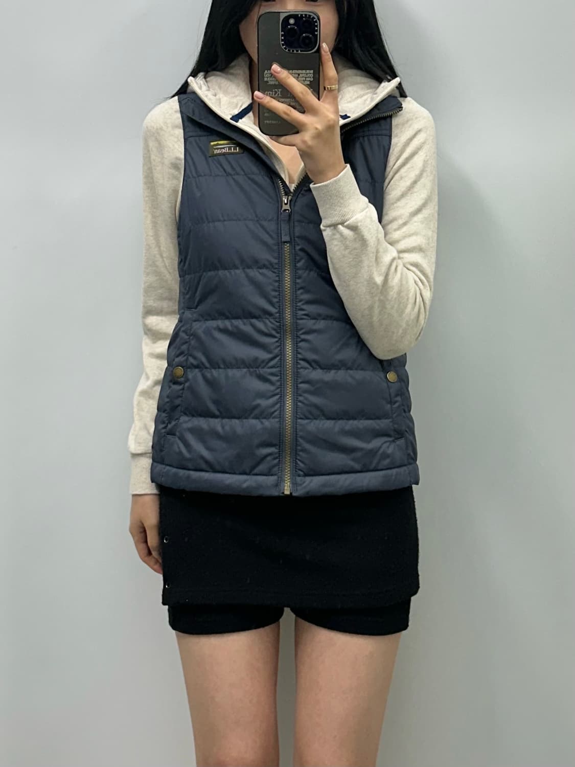 Llbean 엘엘빈 로고 네이비 조끼패딩 상품이미지1
