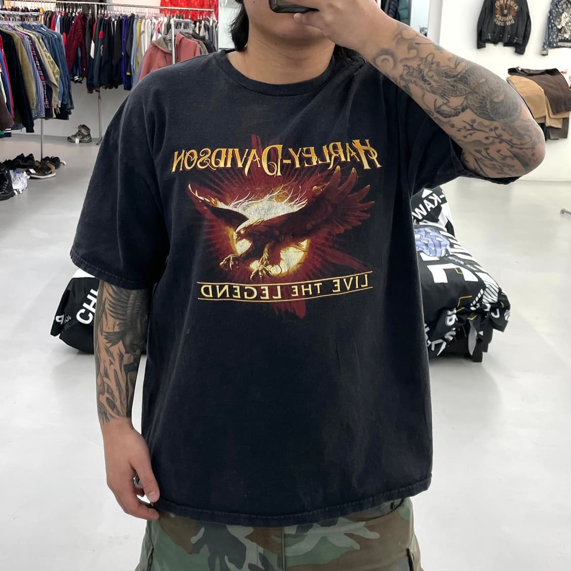 할리데이비슨 이글 페이딩 빈티지 반팔 티셔츠 상품이미지2