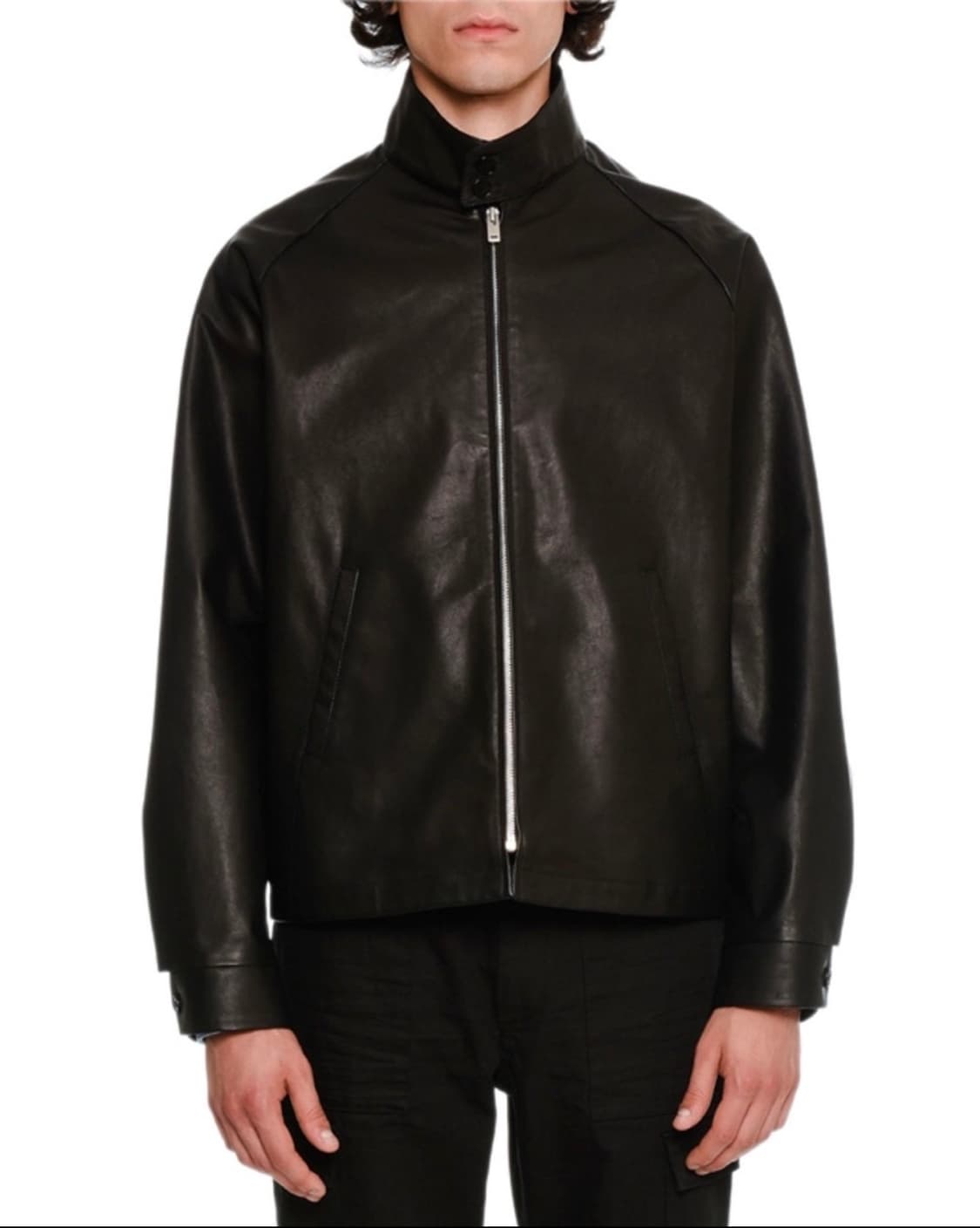 (50) 마르지엘라 17fw 블랙 레더 헤링턴 블루종 자켓 상품이미지4