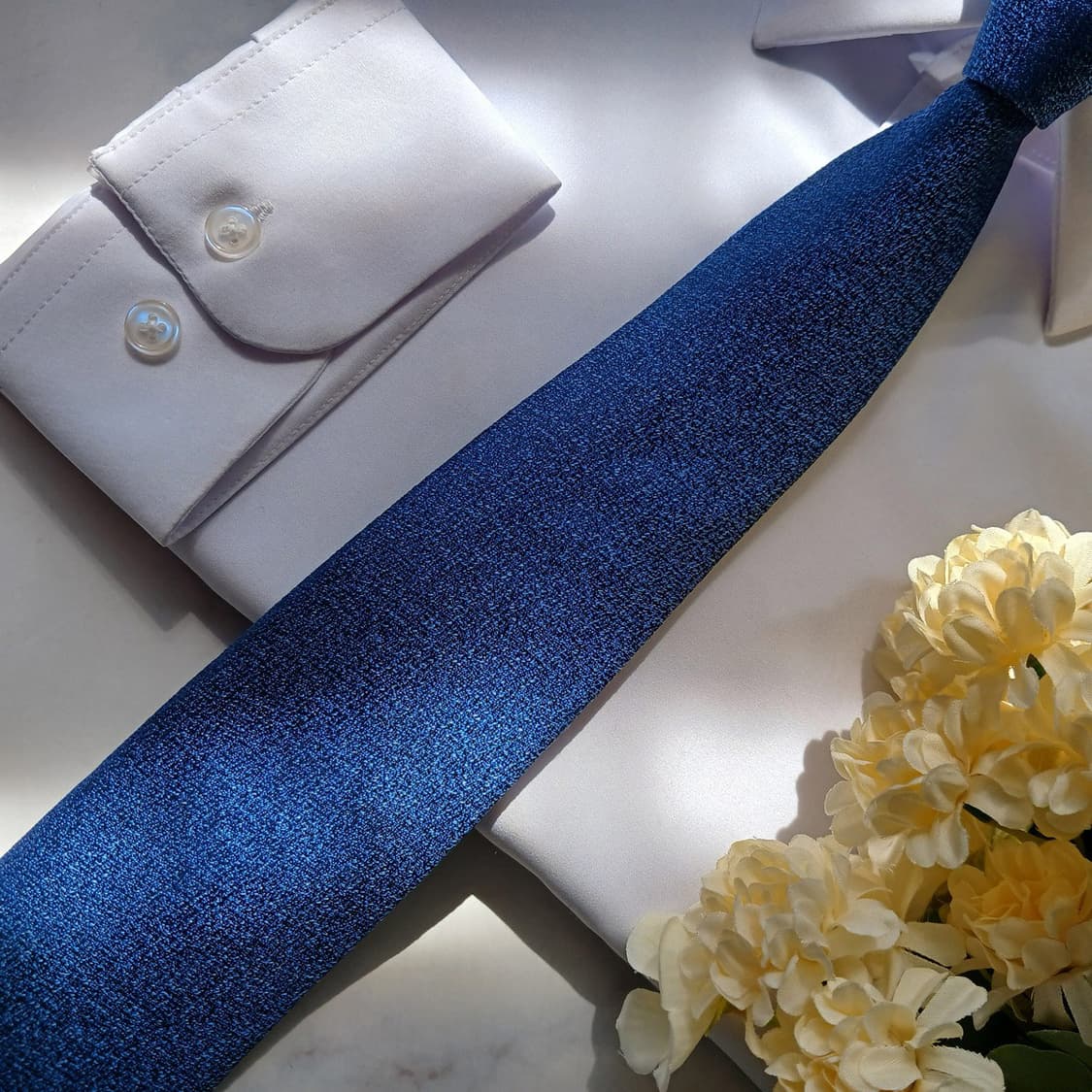 에스.티. 듀퐁 실크 블루 넥타이 8.2cm S~A+등급 e915 상품이미지5