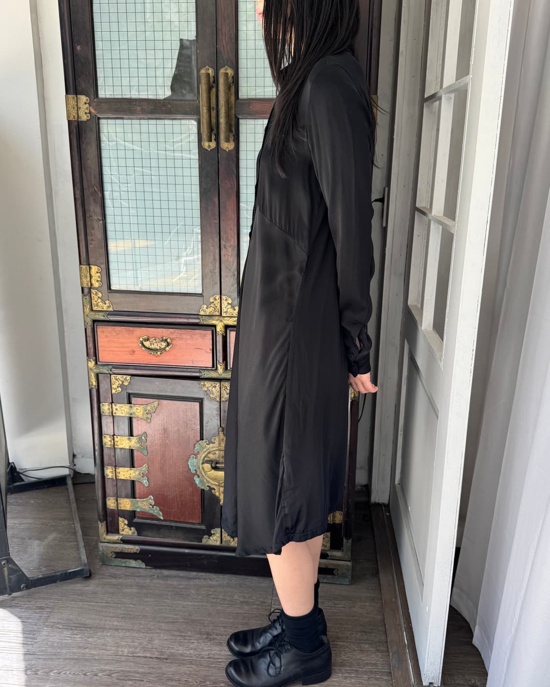 TRANSIT 실크 셔츠 원피스 상품이미지1