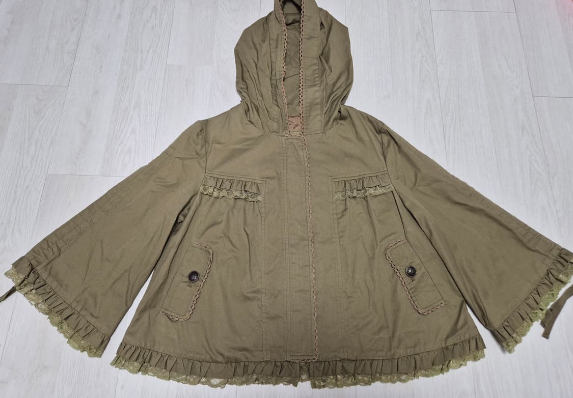 빈티지 엑시즈팜 레이스 야상 가디건 자켓 모리걸 상품이미지1