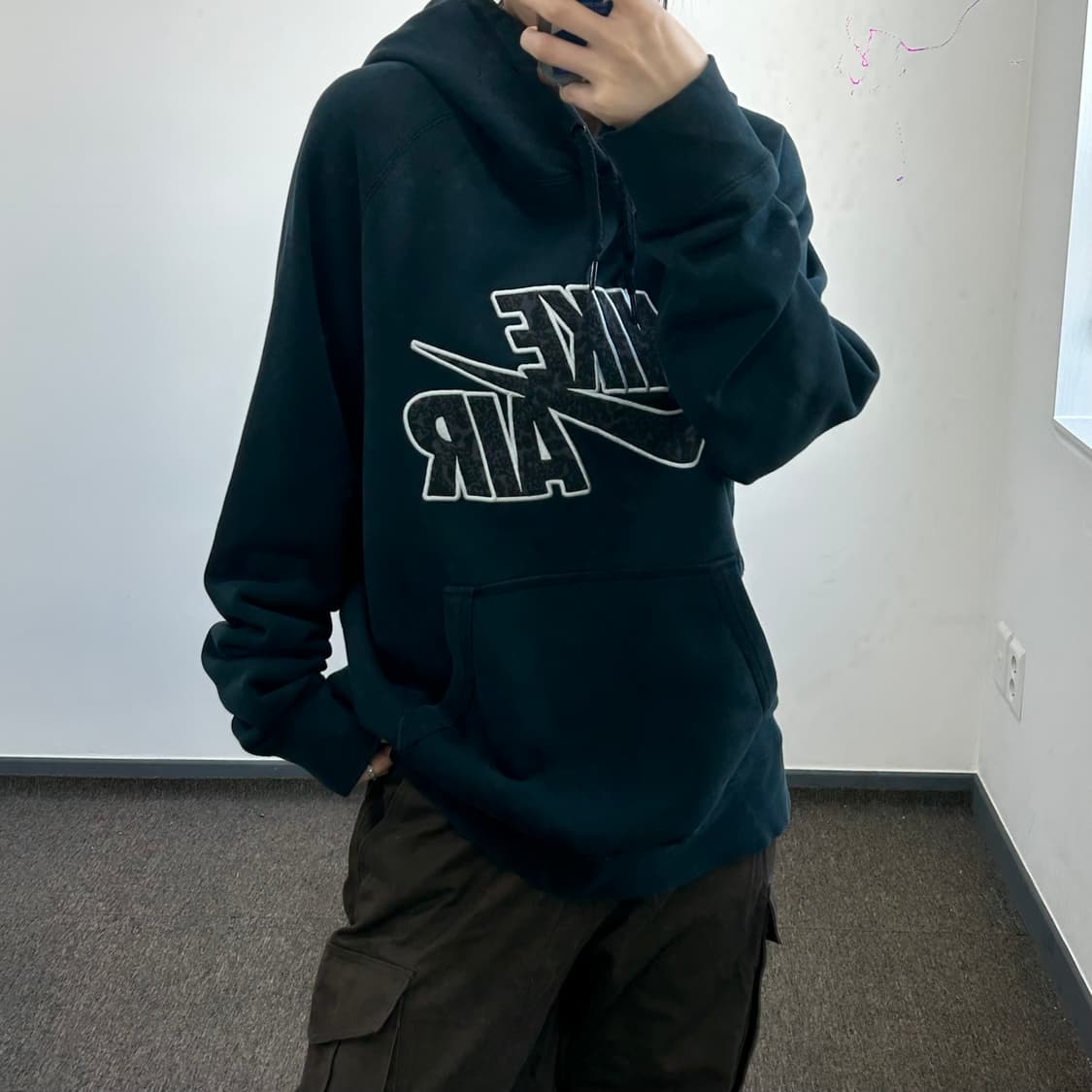 Nike air 나이키 에어 레오파드 로고 다크그린 후드티 상품이미지2