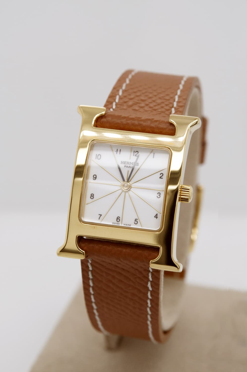 에르메스 H아워 금장 중고명품 손목시계 여성용 PM 사이즈 여성가죽시계 상품이미지2
