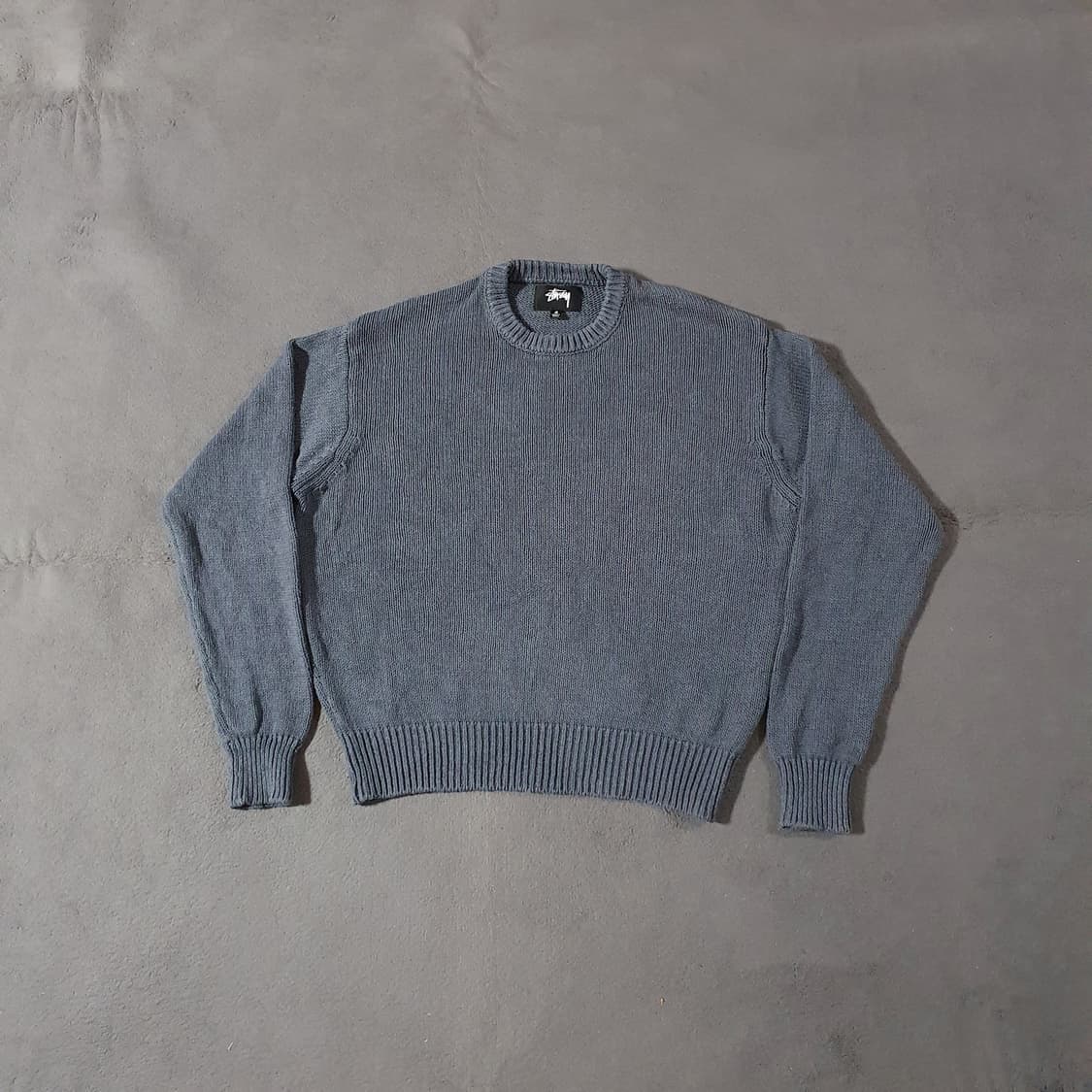 스투시 서프맨 아이콘 크루넥 니트 M 더스티블루 상품이미지3
