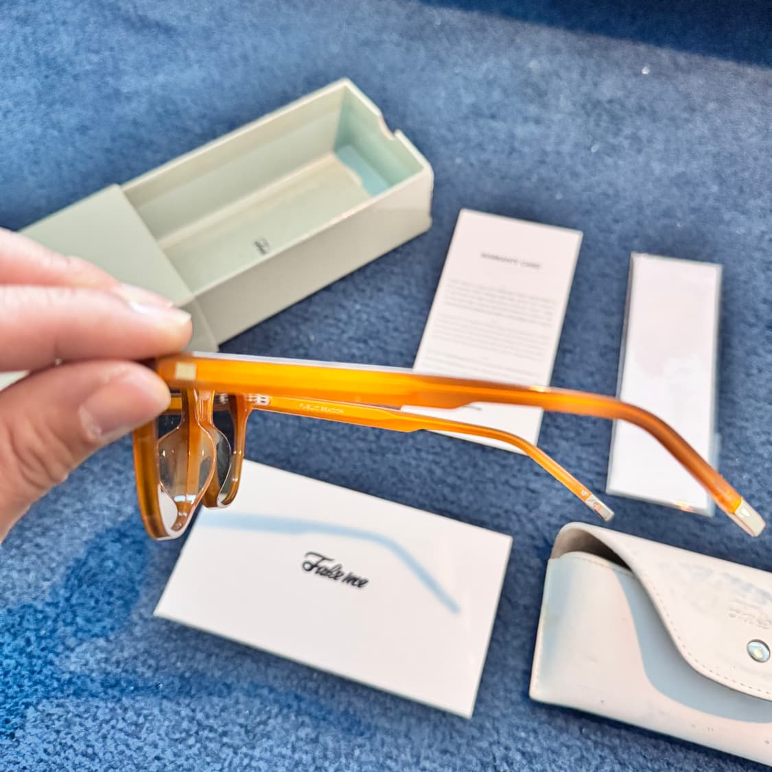 Fake me 페이크미 갈색 브라운 선글라스 오렌지 풀세트 상품이미지4