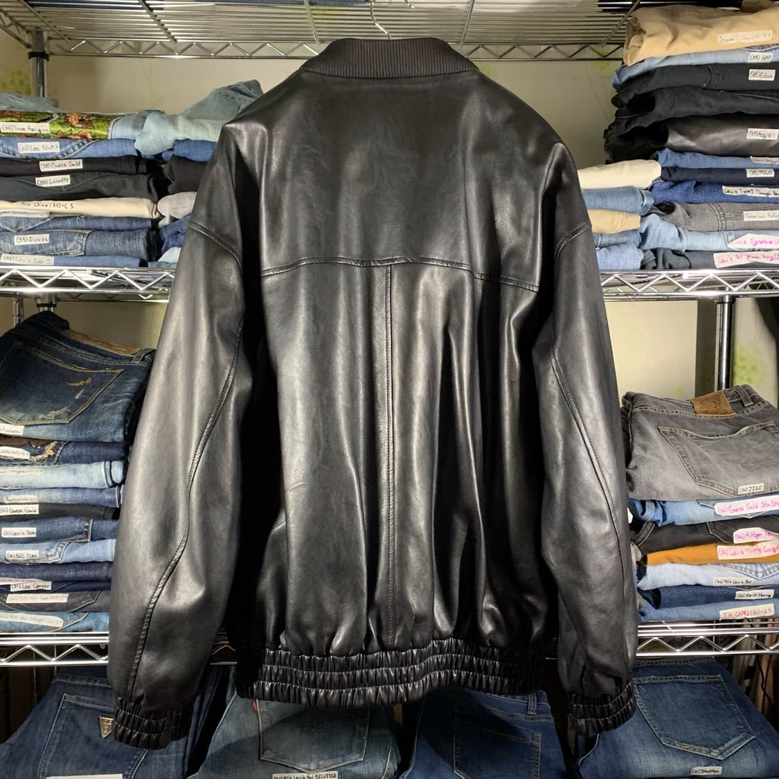 [L] V2 비건 레더 블루종 재킷 상품이미지3