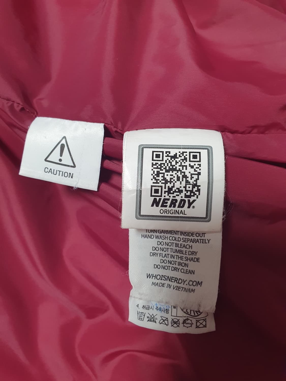 버건디 코듀로이 벨벳 다운 자켓 – 널디 / 숏기장 / S 상품이미지9