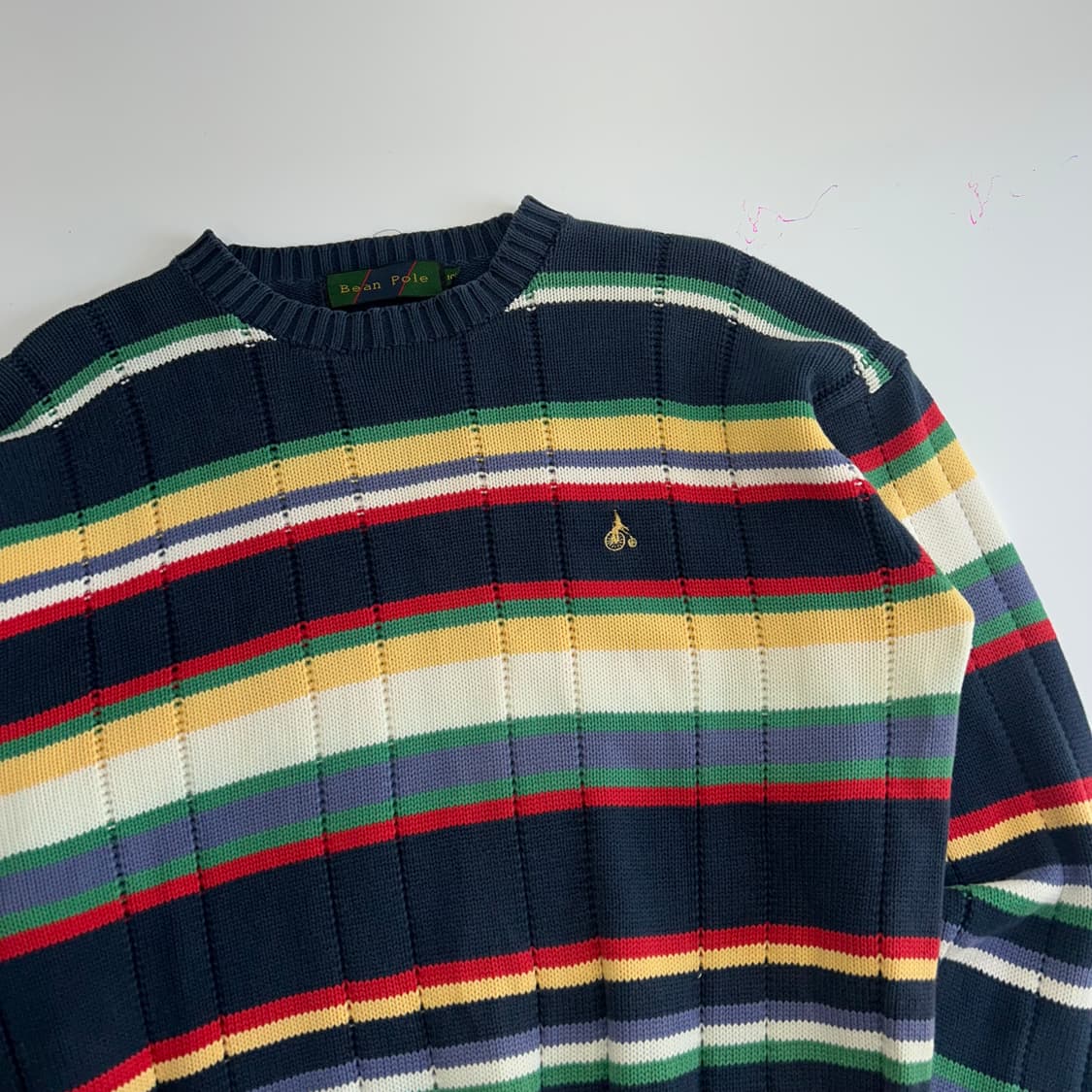 Beanpole 빈폴 옐로우 로고 스트라이프 니트 상품이미지4