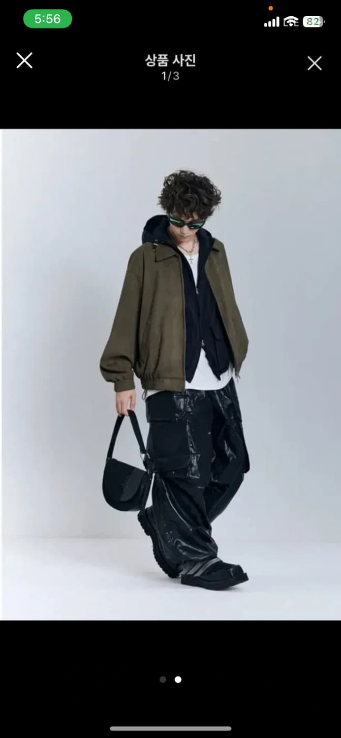 스탠다드에러 루즈 스웨이드 자켓 카키 사이즈L 상품이미지1