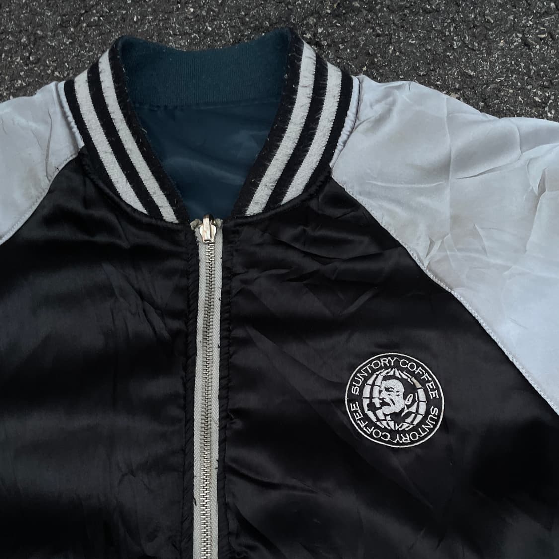 90s 산토리 리버시블 ma-1 항공잠바 올드스쿨 블루종 자켓 L XL 상품이미지3