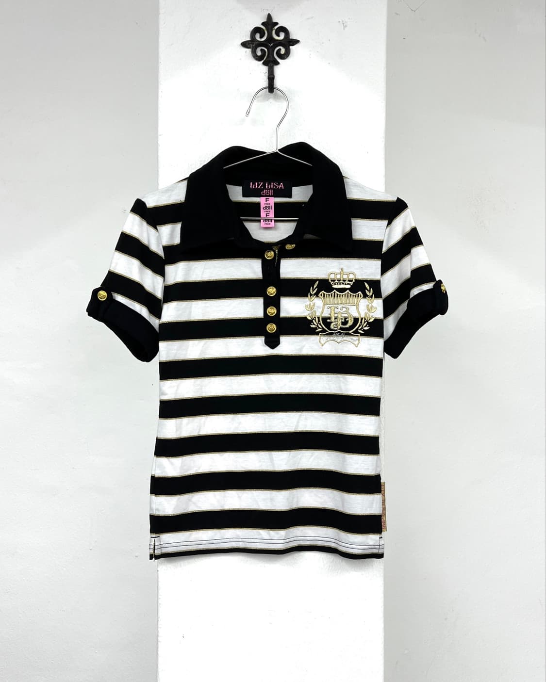 Liz Lisa stripe gold embroidery collar 상품이미지3