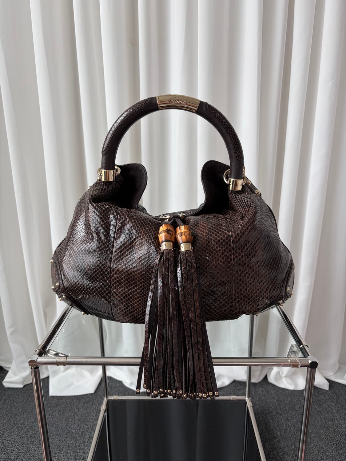 Rare 구찌 파이톤 인디백 상품이미지3