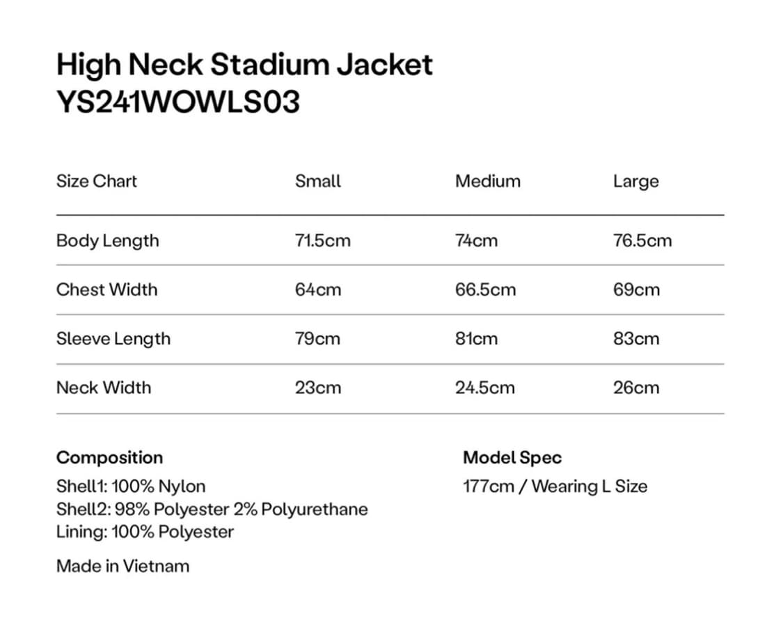 예스아이씨 하이 넥 스타디움 바시티 자켓 레드 상품이미지5