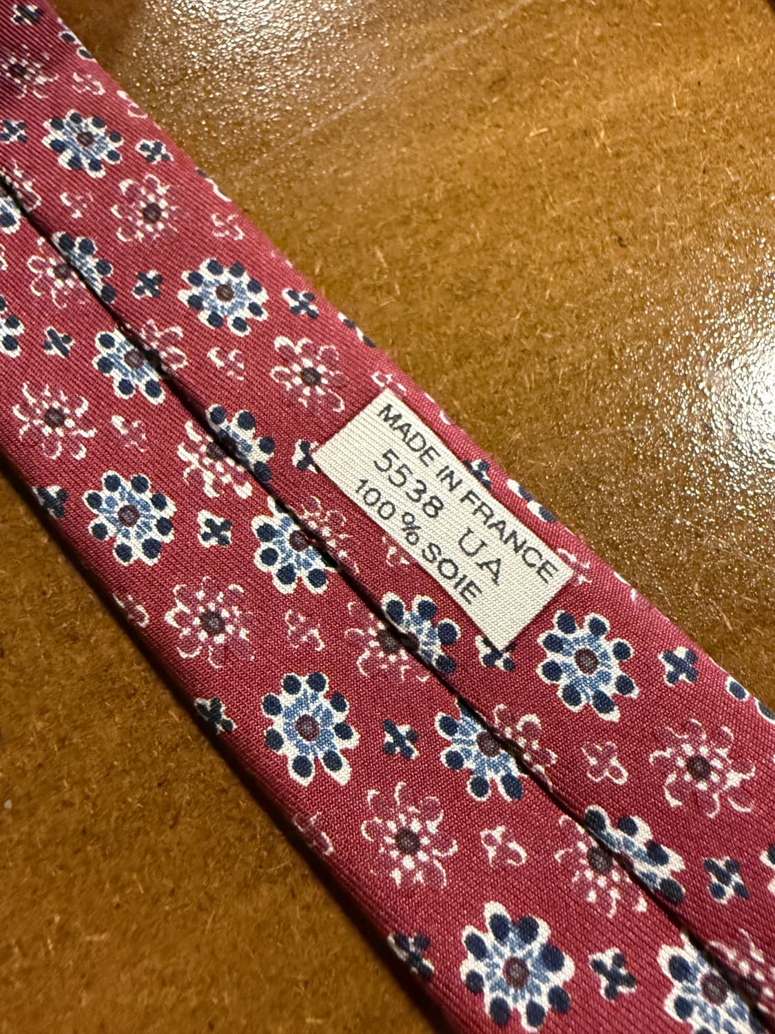 에르메스 플라워 잔패턴 실크 넥타이 버건디 상품이미지6