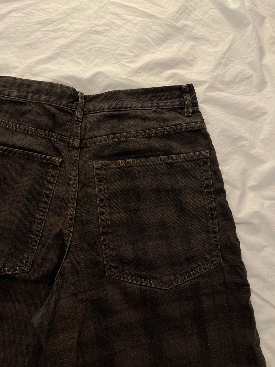 plaid shorts 체크 데님 반바지 jorts brown 32 상품이미지4