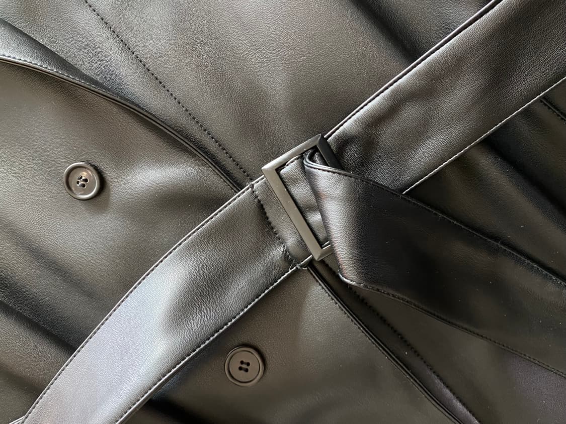 레더 롱 트렌치코트 상품이미지5