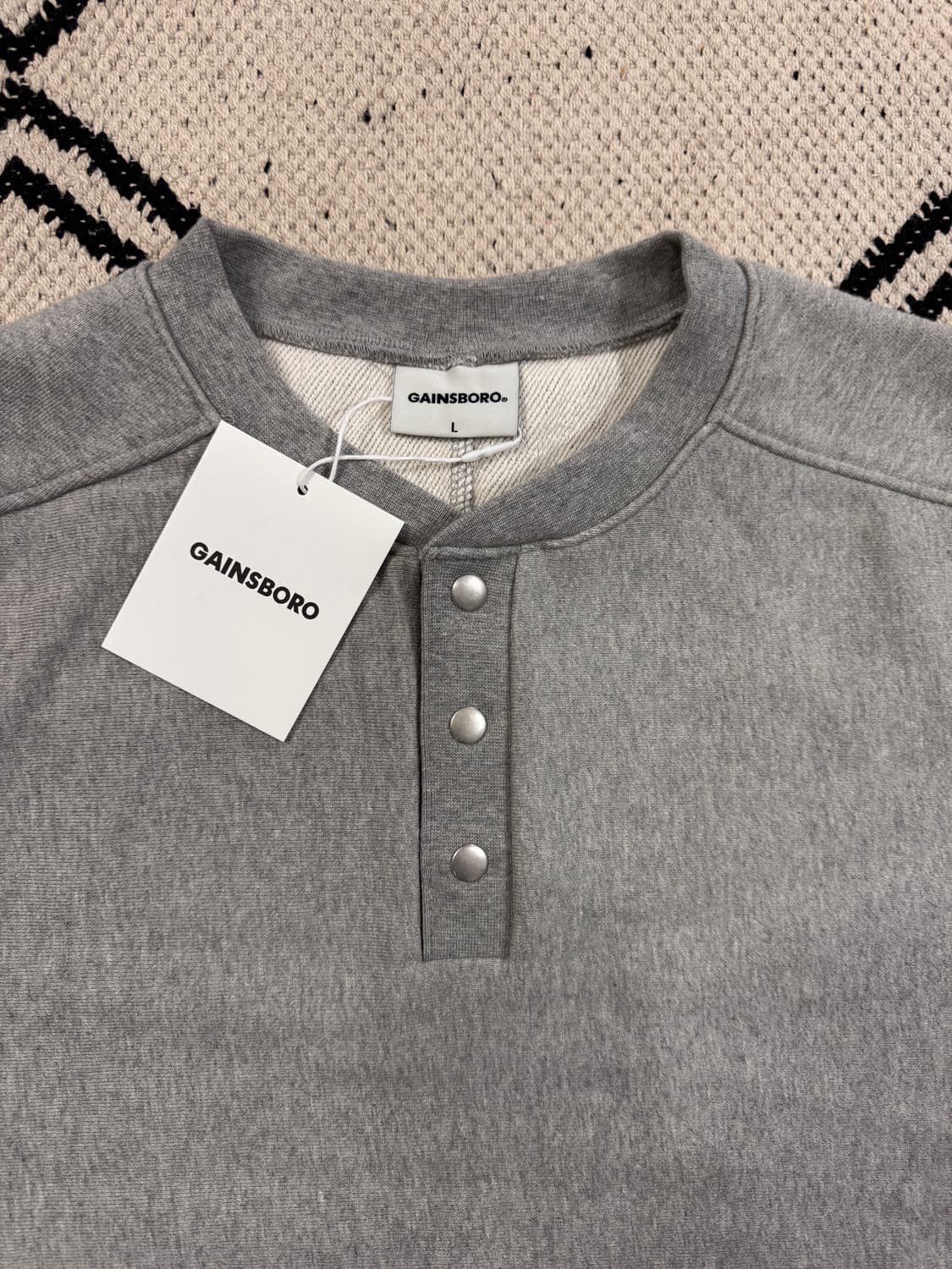 [새제품/L] 게인스보로 V910 스퀘어 헨리넥 맨투맨_클라우드 상품이미지5