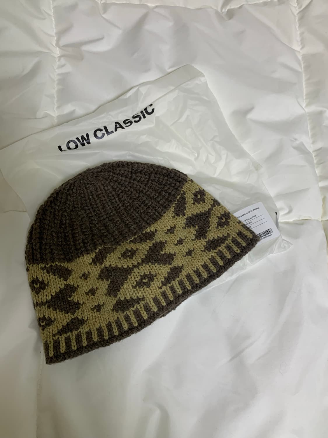 로우클래식 자카드 버켓 비니 브라운 상품이미지3