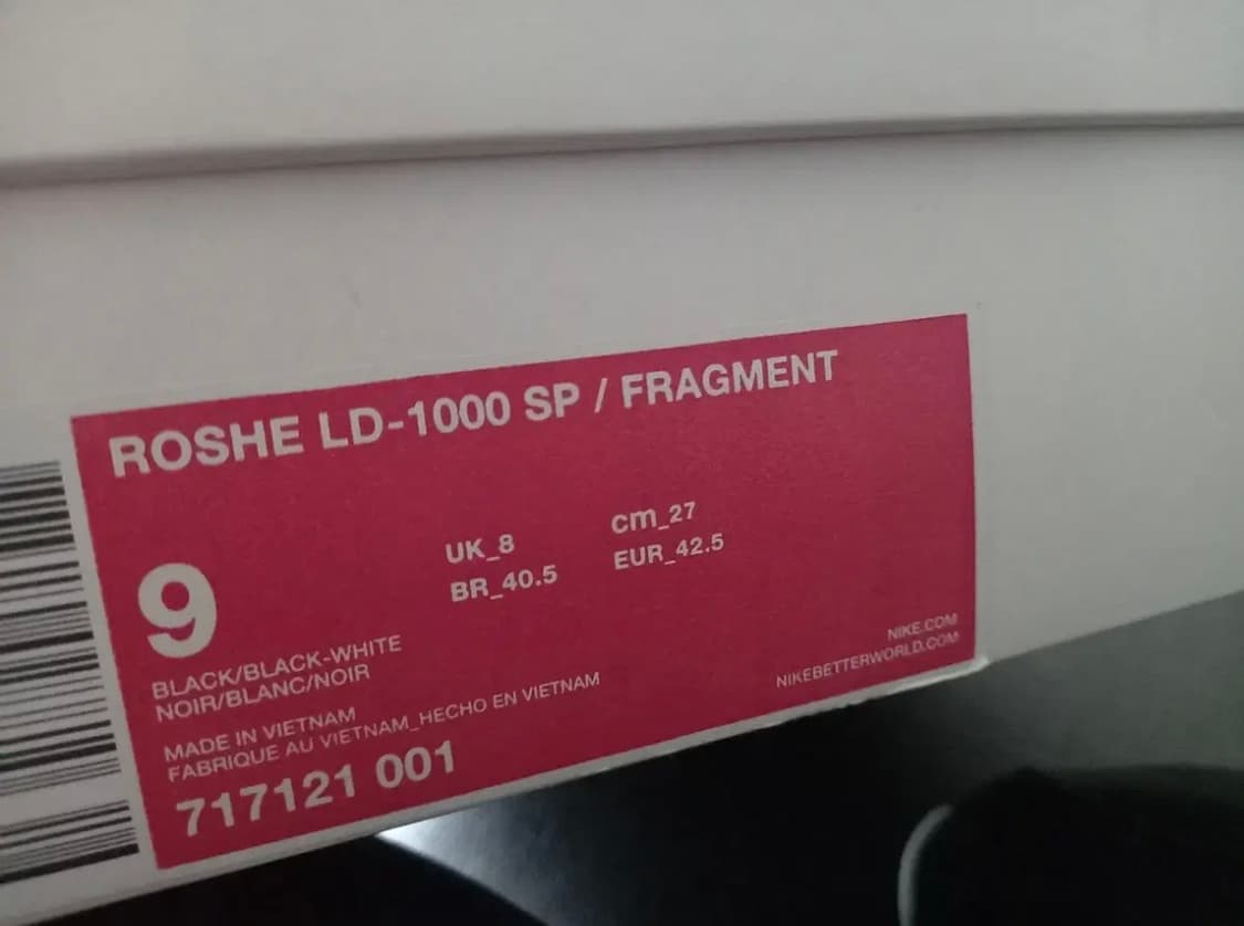 나이키 x 프라그먼트 로쉐 LD-1000 SP 검흰 상품이미지10