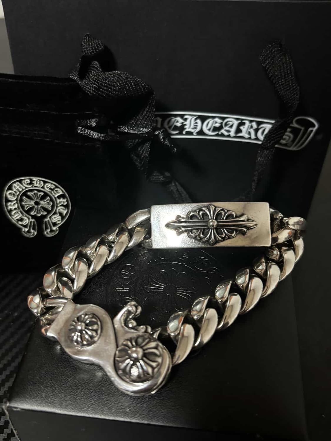 크롬하츠 플로랄 ID 팬시 링크 클립 팔찌 상품이미지4