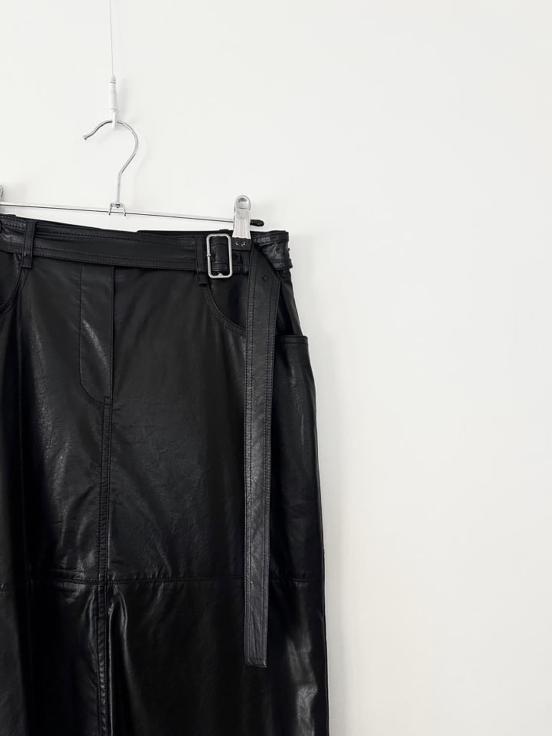 SISLEY Leather belt skirt 상품이미지3