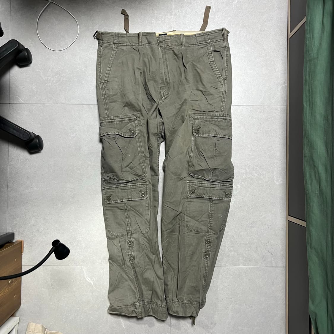 [38] 00s 갭 GAP 빈티지 카고 팬츠 38x32 카키 상품이미지3
