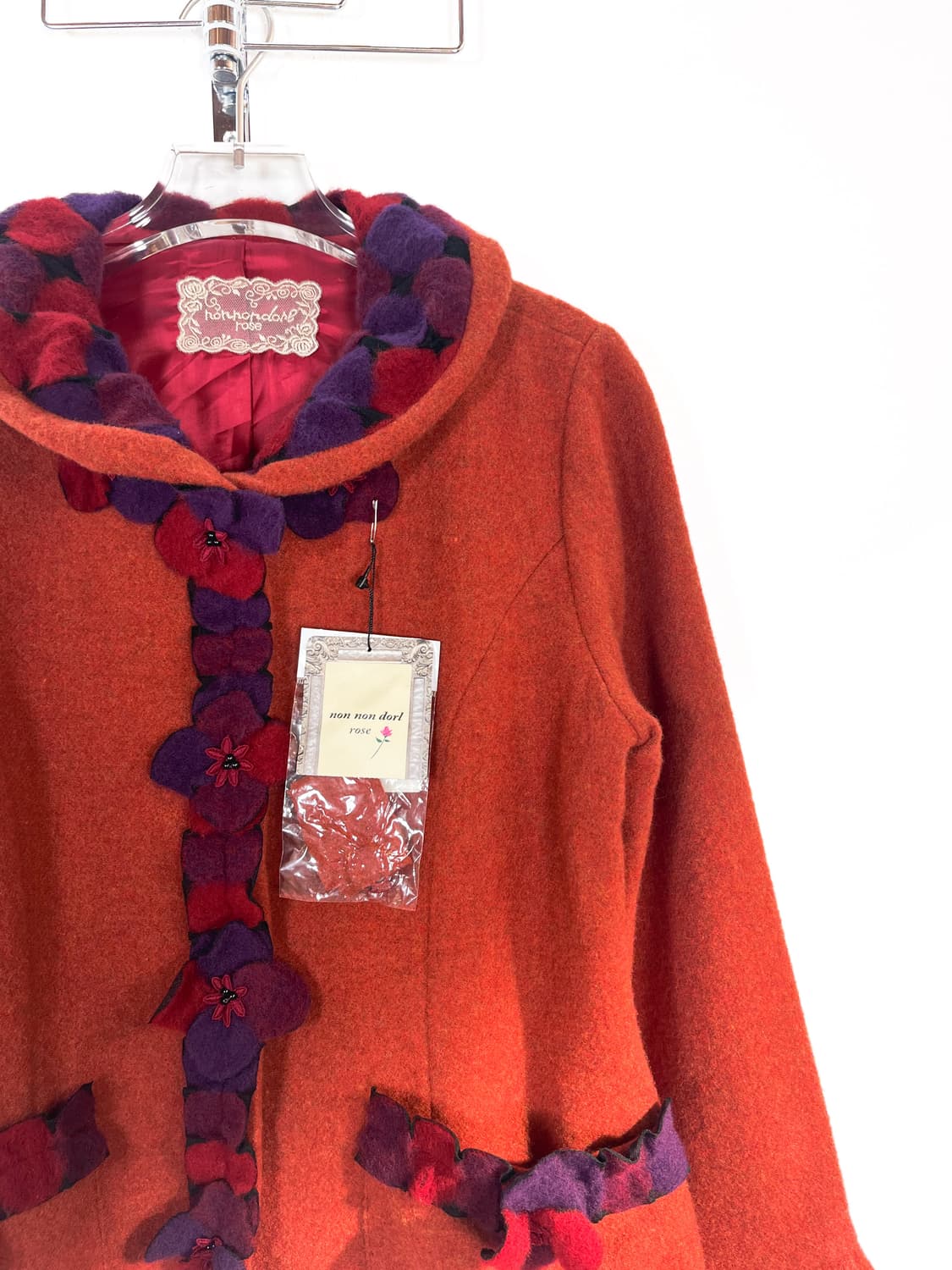 빈티지 울 플라워 코사지 자켓 상품이미지3