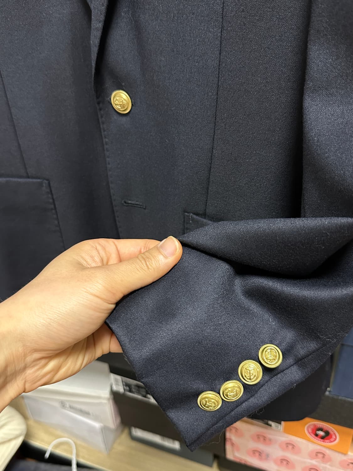 (100)제이크루 로로피아나 원단 금장블레이져 36S 상품이미지3