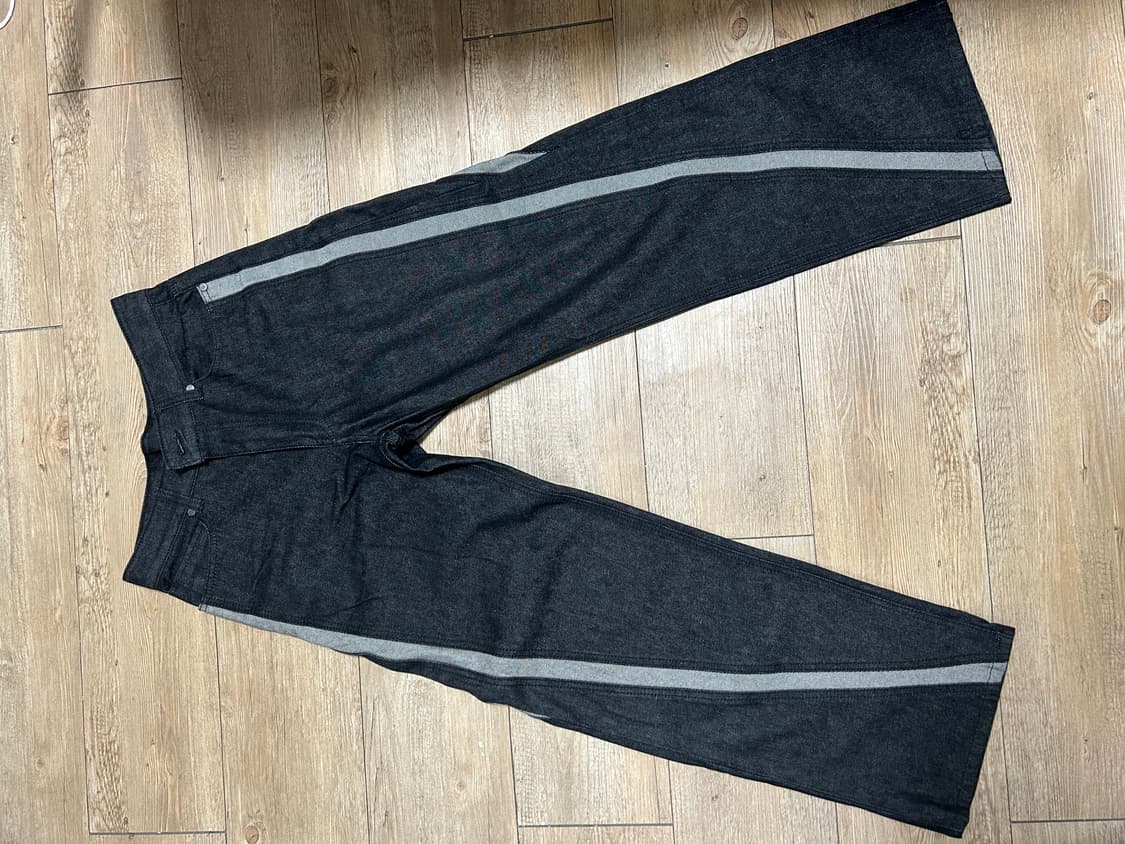 애드오프 WAVE CURL LINE WIDE DENIM PANTS BLA 상품이미지3