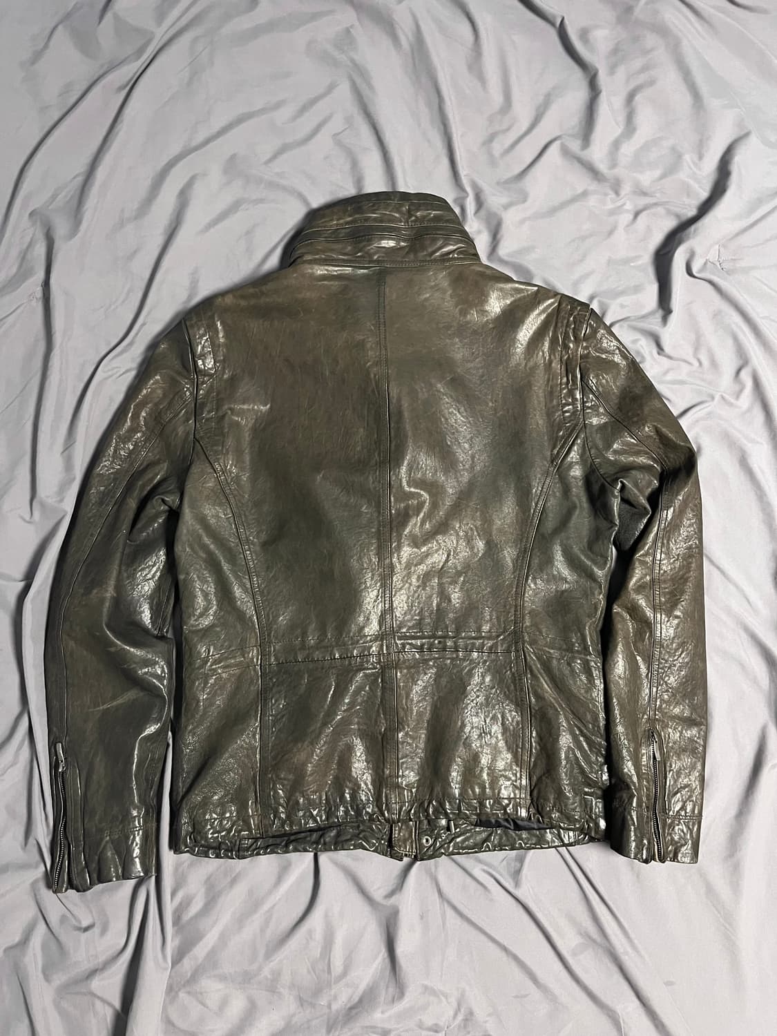 솔리드옴므 히든 후드 램스킨 가죽 자켓 다크 브라운 XL 상품이미지6