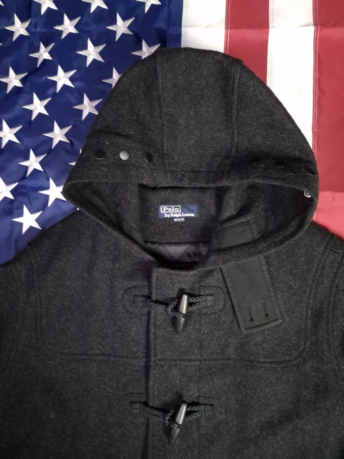 오리지날 90's 랄프로렌폴로 차콜그레이 더플떡뽁이 울 코트 상품이미지4