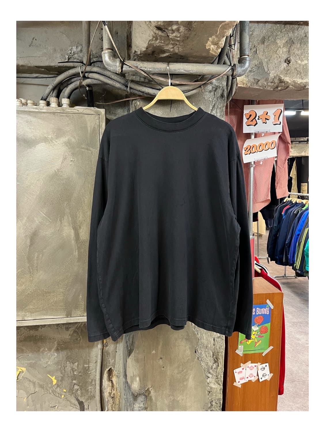 이지갭 롱슬리브리스 긴팔티 차콜 XL #csz3246 상품이미지1