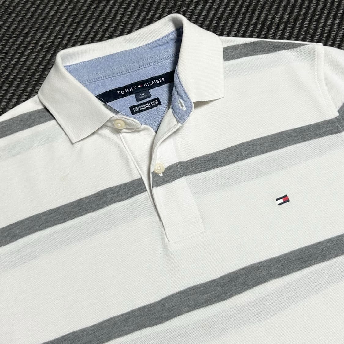 [M] Tommy 타미힐피거 스트라이프 코튼 반팔 카라티 상품이미지3