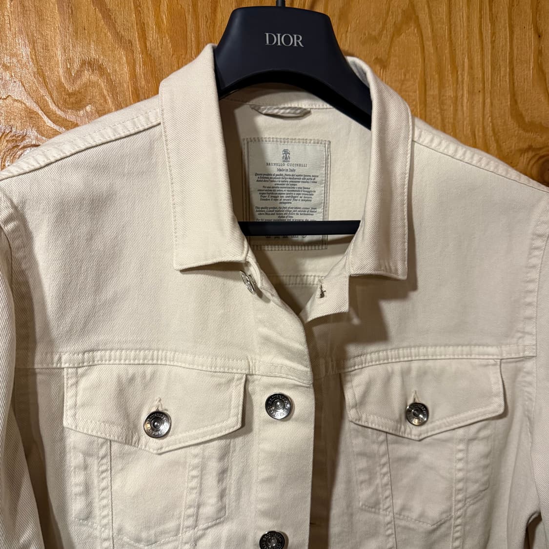 브루넬로 쿠치넬리 화이트 트러커 데님 자켓  상품이미지5