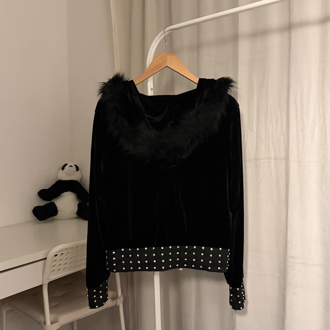 black velvet fur hooded zip-up 상품이미지3