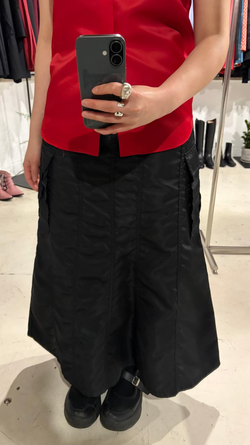 Nylon Cutting Line Cargo Skirt 상품이미지3
