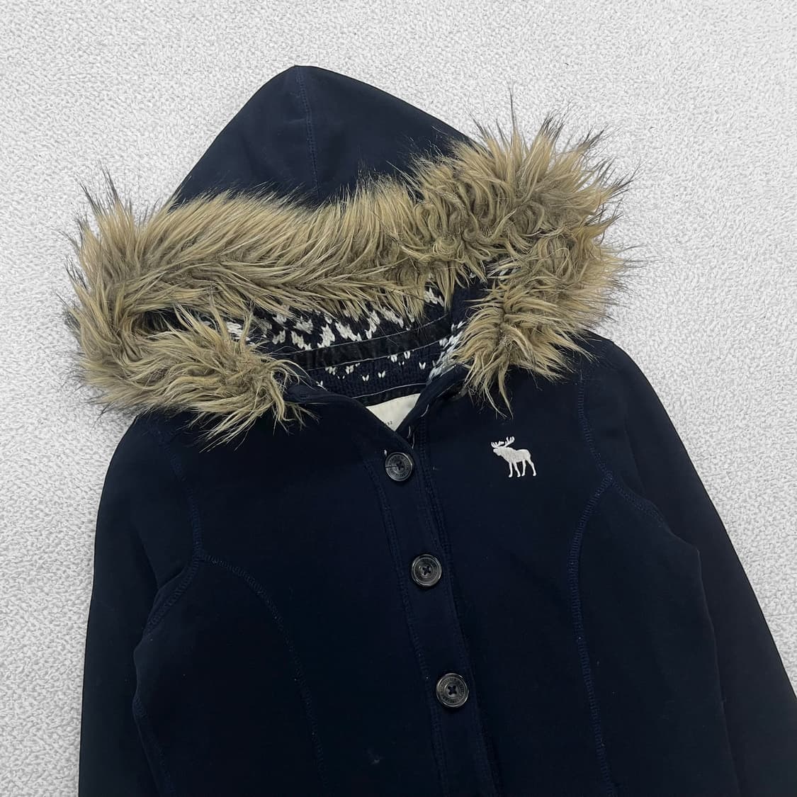 아베크롬비 울프죠 후드퍼 집업 네이비 상품이미지3