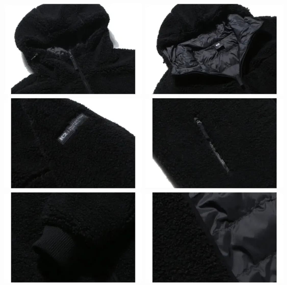 [새제품] K2 뽀글이 양털 후리스 공용95,100,105(블랙,베이지) 상품이미지5