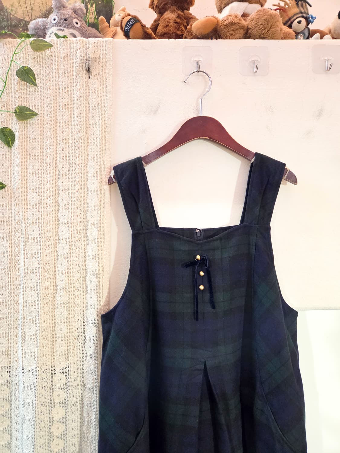 체크 민소매 원피스 상품이미지2