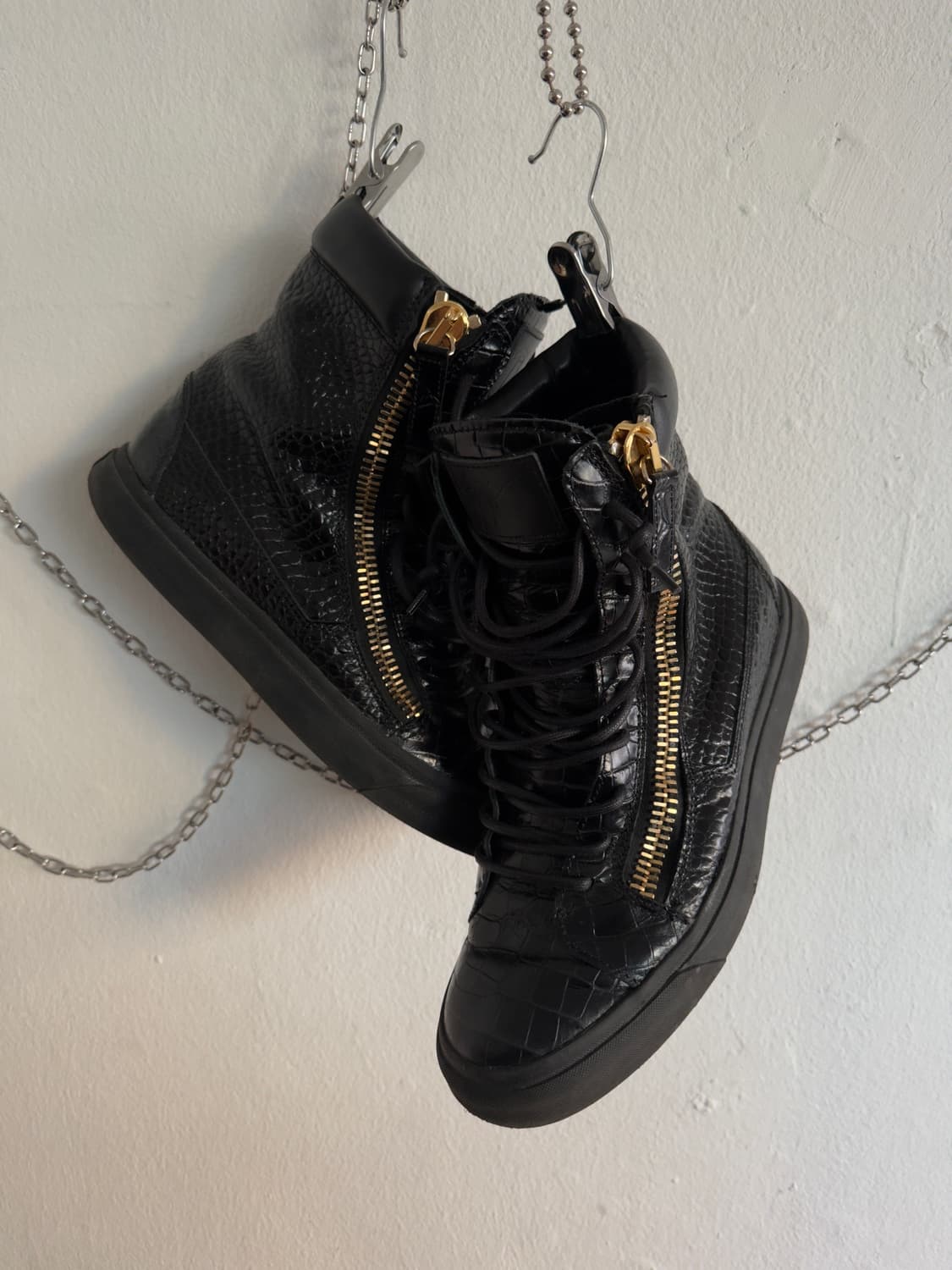 쥬세페자노티 오피움 스네이크스킨 사이드지퍼 하이탑 스니커즈 상품이미지1