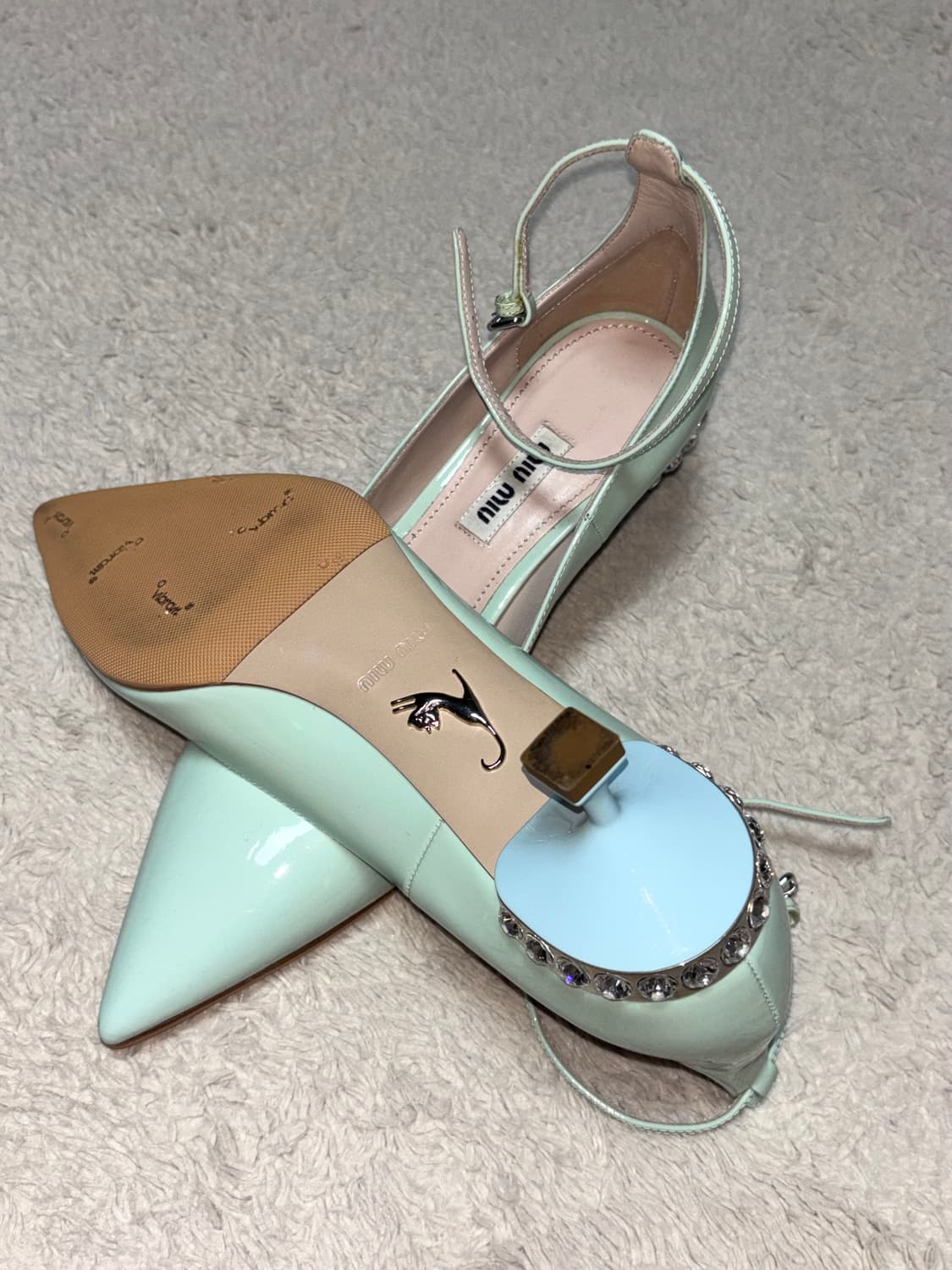 미우미우 민트 힐 구두 37 상품이미지3