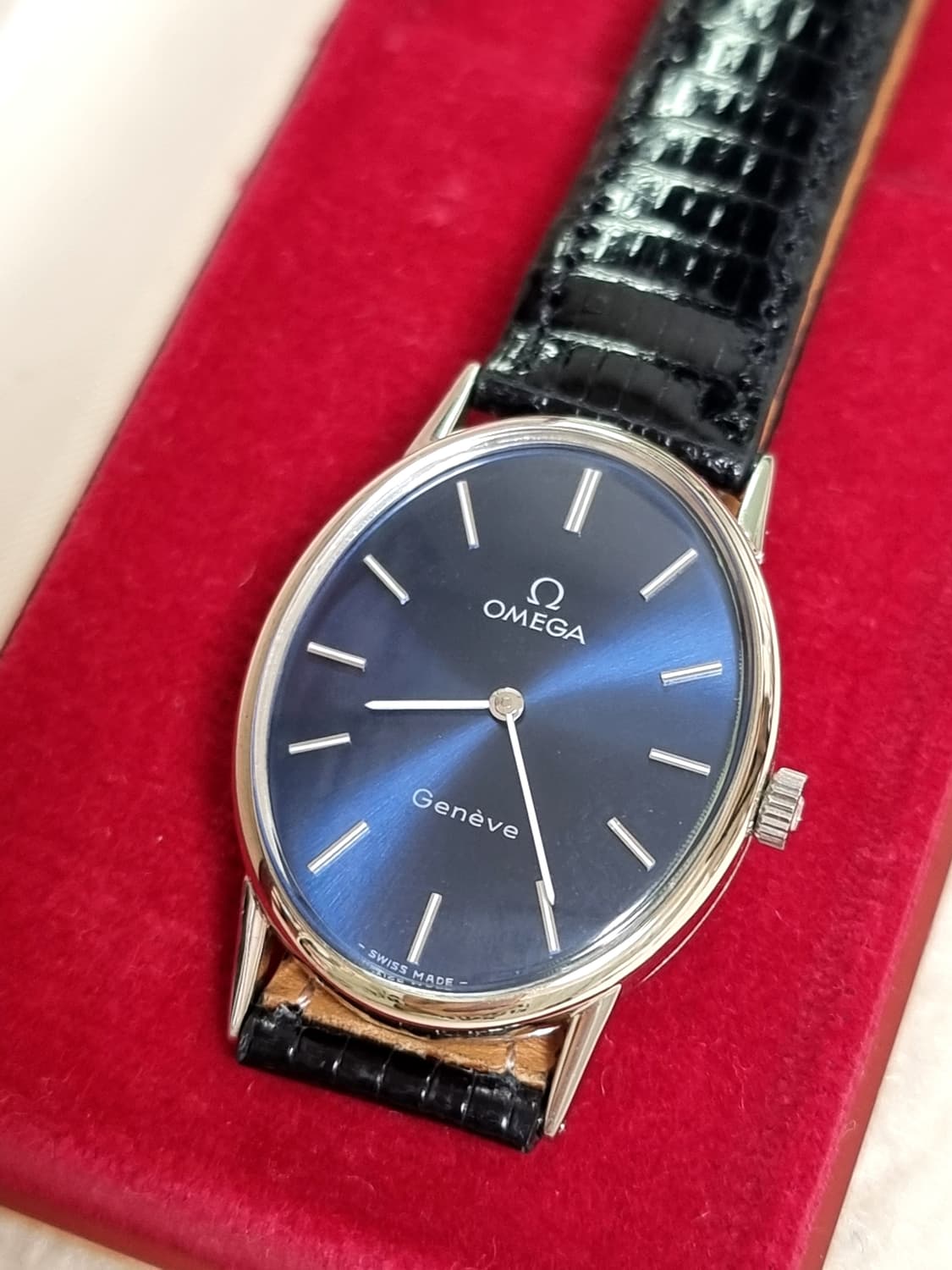 오메가 드빌 앨립스 블루 다이얼 핸드와인딩 남여공용 시계 상품이미지2