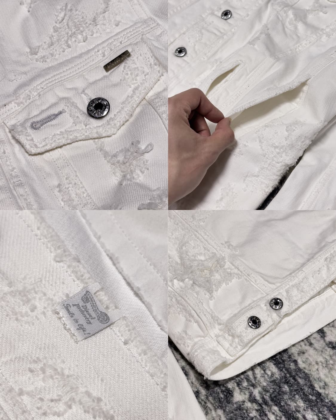 {DIESEL} White Destroyed Denim Jacket    상품이미지7
