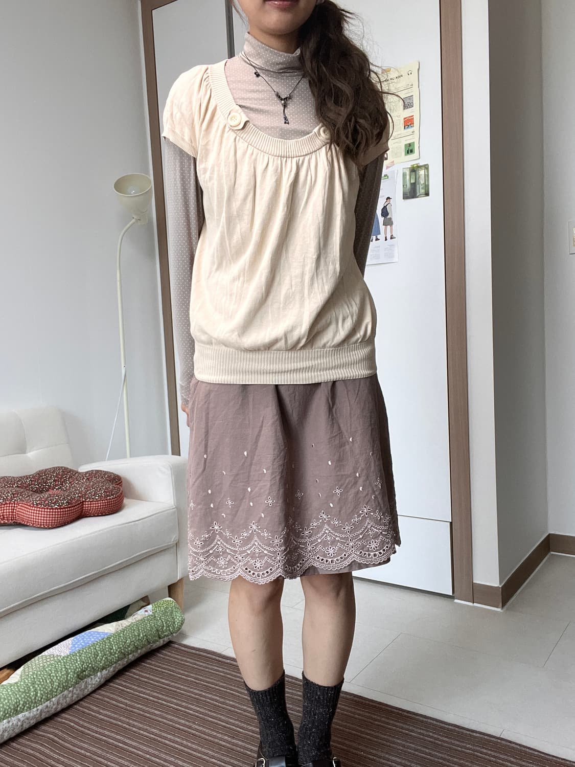 Emilyan 브라운핑크 원피스 상품이미지6