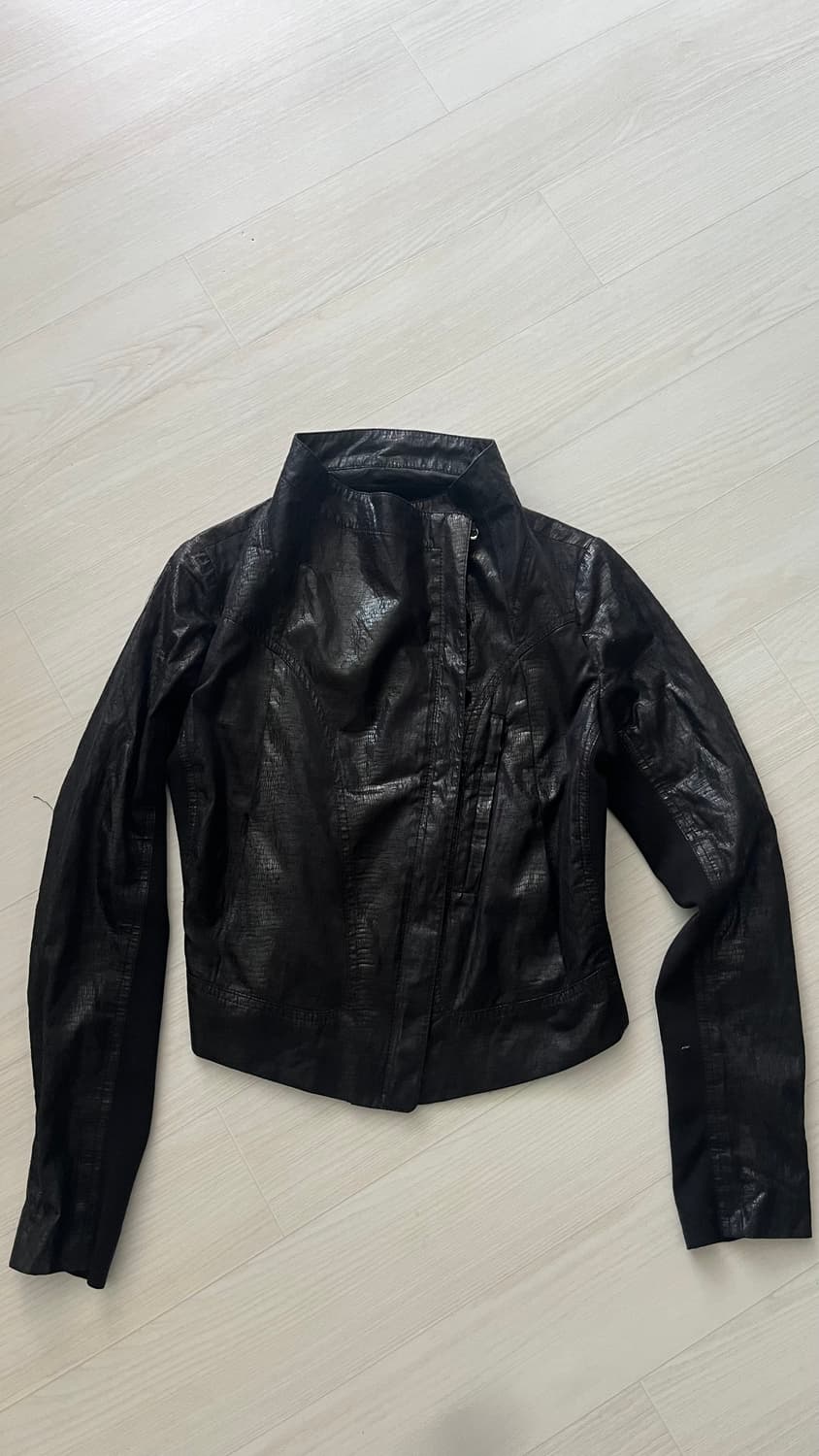 릭깔 빈티지 하이넥 사선 자켓 상품이미지2